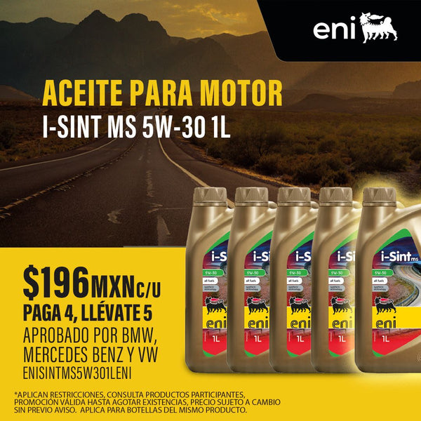 Aceite de motor 100% sintetico i-Sint MS (mid SAPS) 5W30 1L