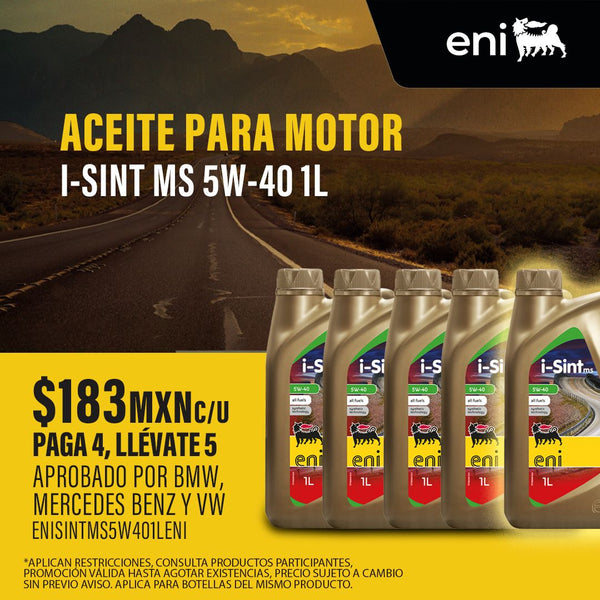 Aceite de motor 100% sintetico i-Sint MS (mid SAPS) 5W40 1L