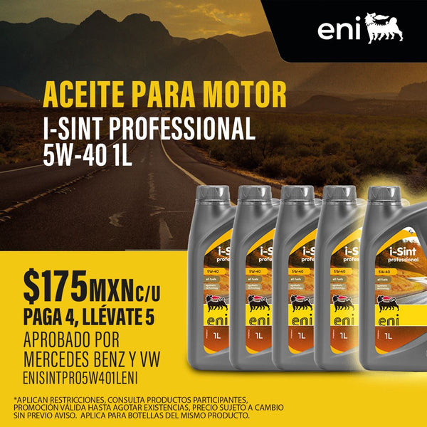Aceite de motor con tecnología sintética avanzada i-Sint Professional 5W-40 1L