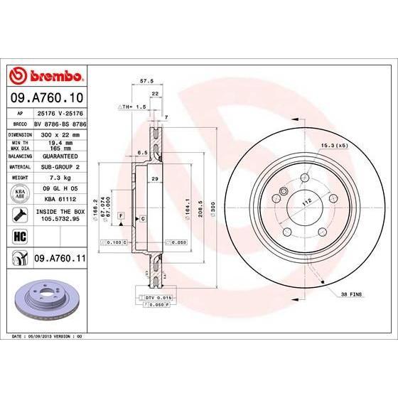 Disco de freno trasero ventilado