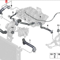 Manguera de la bomba de agua al motor