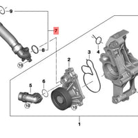 Manguera de la bomba de agua al motor