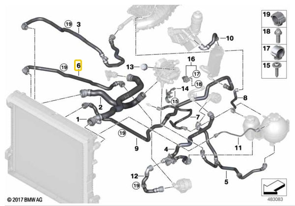 Manguera de radiador inferior derecha
