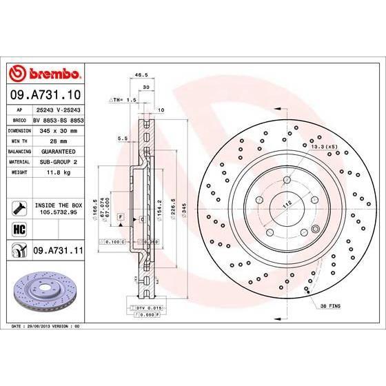 Disco de freno delantero hiper ventilado
