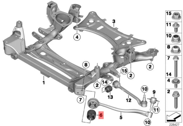Buje de brazo inferior delantero bilateral