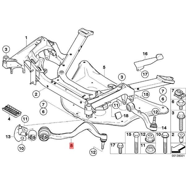 Brazo inferior curvo delantero izquierdo