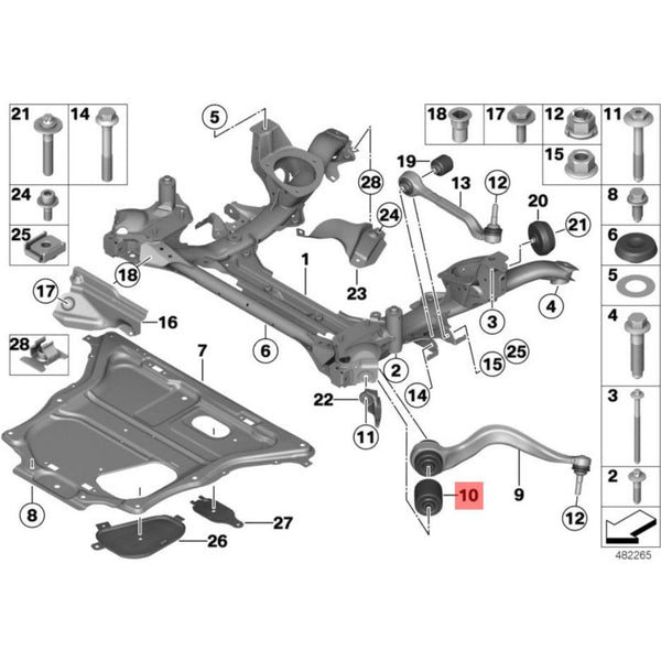 Buje de brazo inferior delantero bilateral