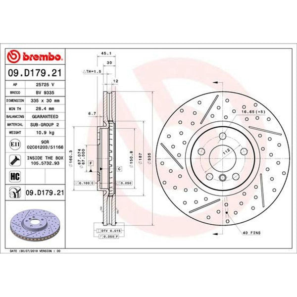 Disco delantero ventilado