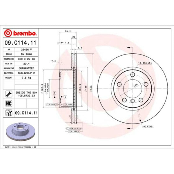 Disco de freno delantero ventilado