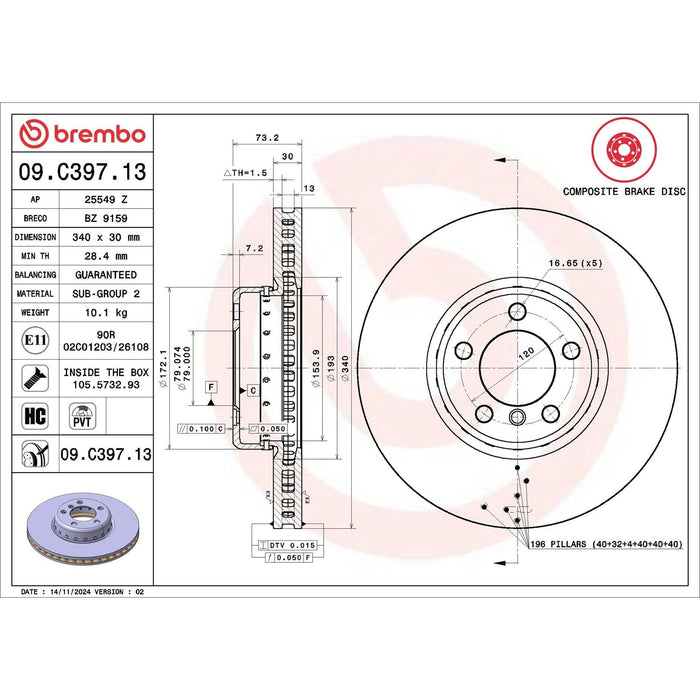 Disco de freno delatero ventilado