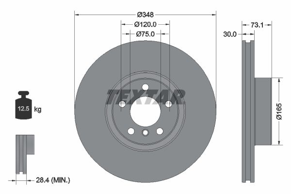 Disco de freno delantero izquierdo ventilado