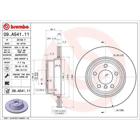 Disco de freno trasero ventilado