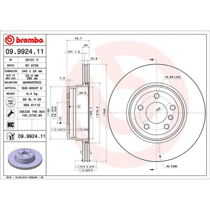 Disco de freno trasero ventilado