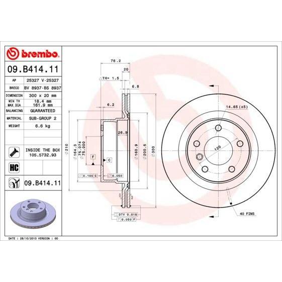 Disco de freno trasero ventilado