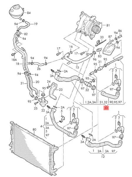 Manguera de radiador superior izquierda