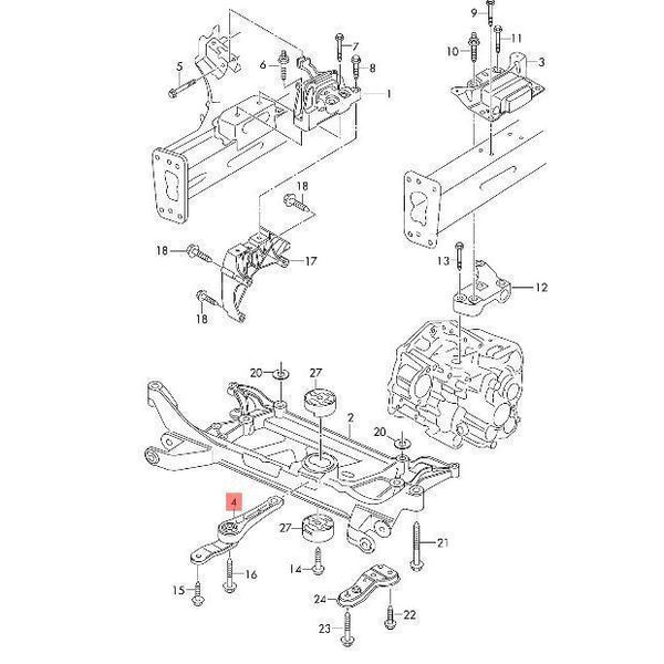 Soporte de motor posterior