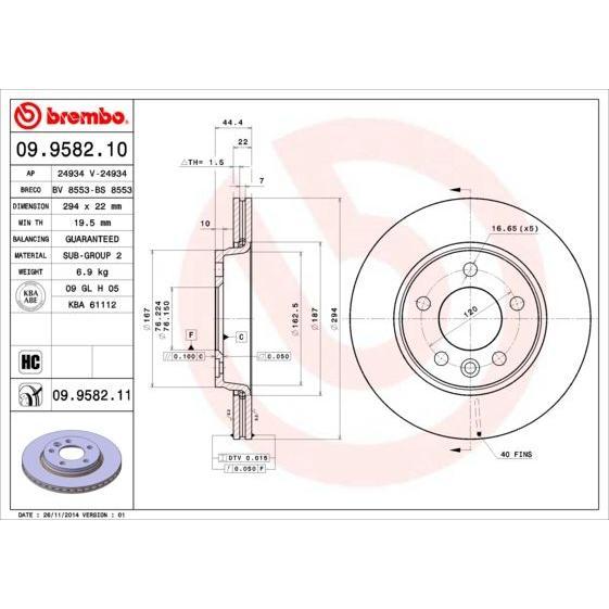 Disco de freno trasero ventilado