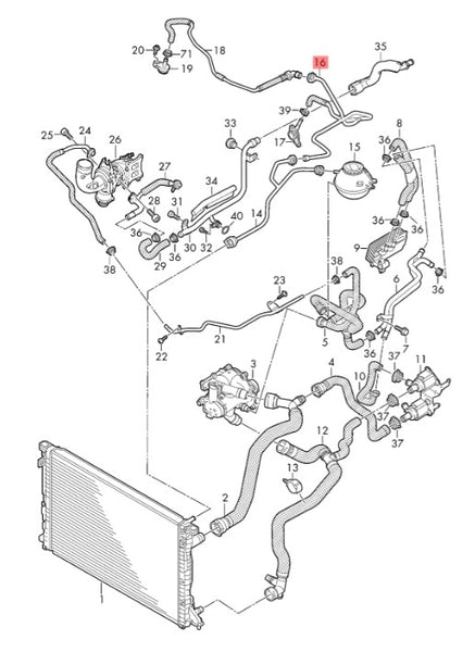 Manguera del deposito de anticongelante