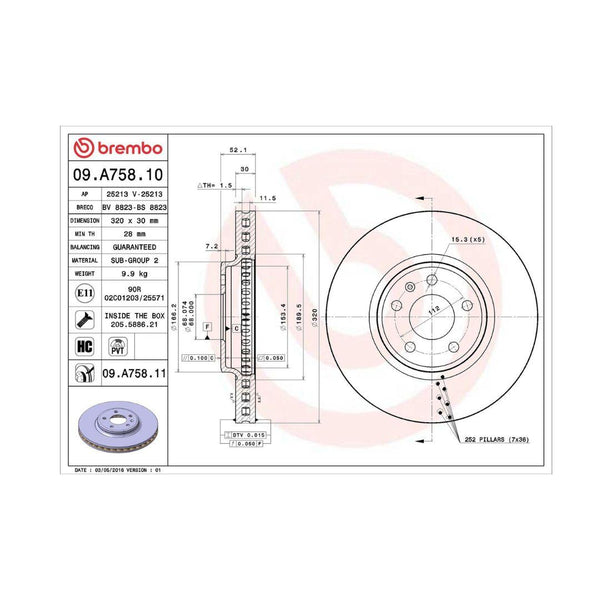 Disco de freno delantero