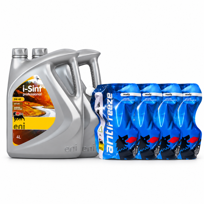 2 Aceites Eni I-sint 5W-40 de 4 Lt + 4 Anticongelantes de 1Lt