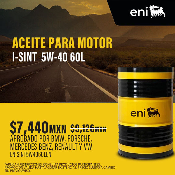 Aceite de motor 100% sintetico i-Sint 5W40 60L