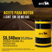Aceite de motor 100% sintetico i-Sint MS (mid SAPS) 5W30 60L