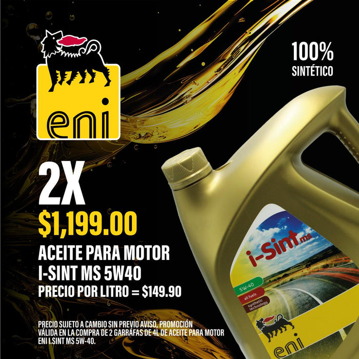 Aceite de motor 100% sintetico i-Sint MS (mid SAPS) 5W40 4L