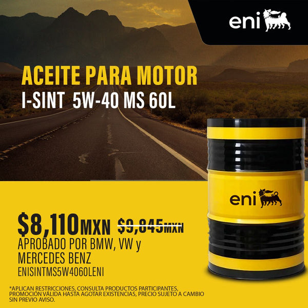 Aceite de motor 100% sintetico i-Sint MS (mid SAPS) 5W40 60L
