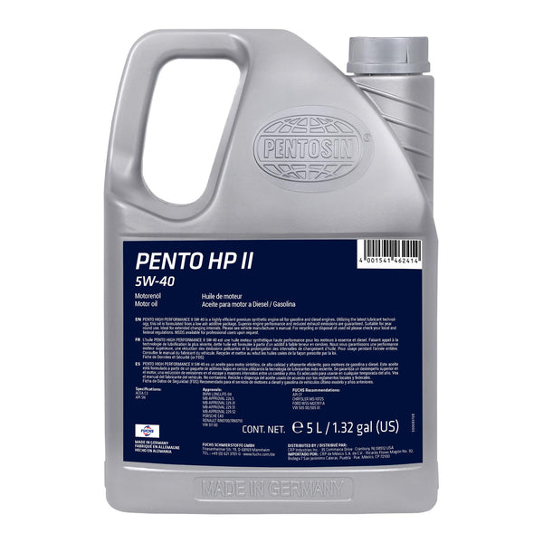 Aceite de Motor 100% Sintético HIGH PERFORMANCE II 5W-40 5L